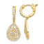 Stone Cubic Zirconia Teardrop Hoop Dangle Earrings in Gold-Plated Sterling Silver - Sophia Jewelers