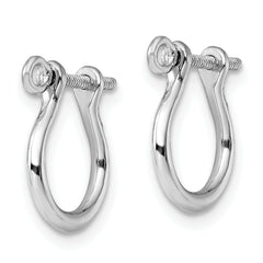 De-Ani Sterling Silver Rhodium-plated Polished Small Shackle Link Screw Earrings