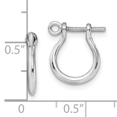 De-Ani Sterling Silver Rhodium-plated Polished Small Shackle Link Screw Earrings
