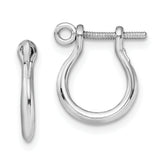 De-Ani Sterling Silver Rhodium-plated Polished Small Shackle Link Screw Earrings