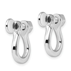 De-Ani Sterling Silver Rhodium-Plated Polished Shackle Link Screw Single Earrings