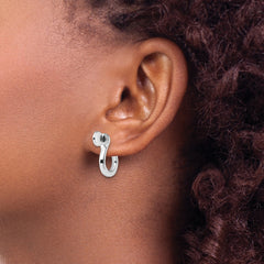 De-Ani Sterling Silver Rhodium-Plated Polished Shackle Link Screw Single Earrings