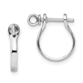 De-Ani Sterling Silver Rhodium-plated Polished 3D Shackle Link Screw Earrings