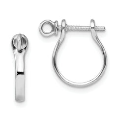 De-Ani Sterling Silver Rhodium-plated Polished 3D Shackle Link Screw Earrings
