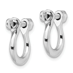 De-Ani Sterling Silver Rhodium-Plated Polished Medium Shackle Link Screw Earrings