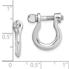 De-Ani Sterling Silver Rhodium-Plated Polished Medium Shackle Link Screw Earrings