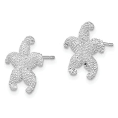 De-Ani Sterling Silver Rhodium-Plated Polished Starfish Post Earrings