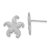 De-Ani Sterling Silver Rhodium-Plated Polished Starfish Post Earrings