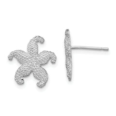 De-Ani Sterling Silver Rhodium-Plated Polished Starfish Post Earrings