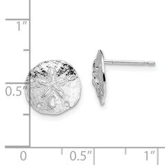 De-Ani Sterling Silver Rhodium-Plated Polished Sand Dollar Post Earrings