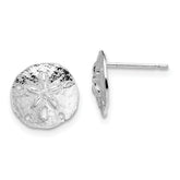 De-Ani Sterling Silver Rhodium-Plated Polished Sand Dollar Post Earrings