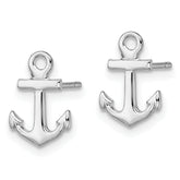 De-Ani Sterling Silver Rhodium-plated Polished Mini Anchor Post Earrings