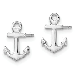 De-Ani Sterling Silver Rhodium-plated Polished Mini Anchor Post Earrings