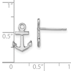 De-Ani Sterling Silver Rhodium-plated Polished Mini Anchor Post Earrings
