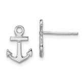 De-Ani Sterling Silver Rhodium-plated Polished Mini Anchor Post Earrings