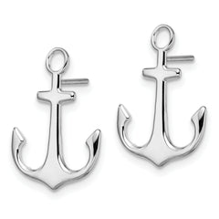 De-Ani Sterling Silver Rhodium-Plated Polished Anchor Post Earrings
