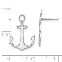 De-Ani Sterling Silver Rhodium-Plated Polished Anchor Post Earrings
