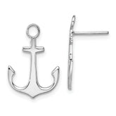 De-Ani Sterling Silver Rhodium-Plated Polished Anchor Post Earrings