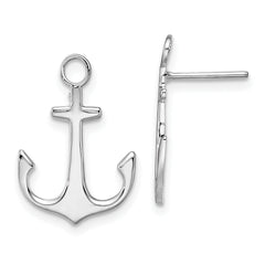 De-Ani Sterling Silver Rhodium-Plated Polished Anchor Post Earrings