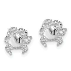 De-Ani Sterling Silver Rhodium-Plated Polished Crab Post Earrings
