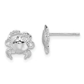 De-Ani Sterling Silver Rhodium-Plated Polished Crab Post Earrings