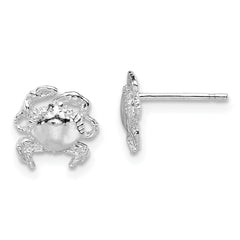 De-Ani Sterling Silver Rhodium-Plated Polished Crab Post Earrings