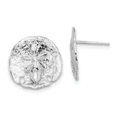 De-Ani Sterling Silver Rhodium-Plated Polished Sand Dollar Post Earrings