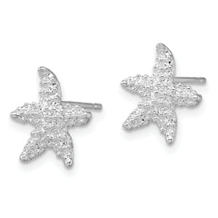 De-Ani Sterling Silver Rhodium-Plated Polished Starfish Post Earrings