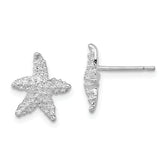 De-Ani Sterling Silver Rhodium-Plated Polished Starfish Post Earrings