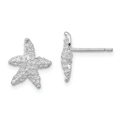 De-Ani Sterling Silver Rhodium-Plated Polished Starfish Post Earrings