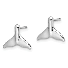 De-Ani Sterling Silver Rhodium-Plated Polished Whale Tail Post Earrings