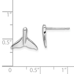 De-Ani Sterling Silver Rhodium-Plated Polished Whale Tail Post Earrings