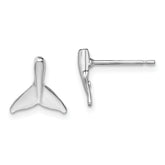 De-Ani Sterling Silver Rhodium-Plated Polished Mini Whale Tail Post Earrings