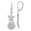 Starfish and Shell Leverback Earrings in Sterling Silver, Textured - Sophia Jewelers
