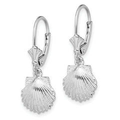De-Ani Sterling Silver Rhodium-Plated Polished Shell Leverback Earrings