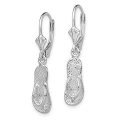De-Ani Sterling Silver Rhodium-Plated Polished Large Flip-flop Leverback Earrings