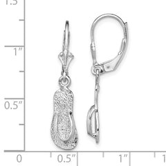 De-Ani Sterling Silver Rhodium-Plated Polished Large Flip-flop Leverback Earrings