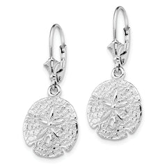 De-Ani Sterling Silver Rhodium-Plated Polished Sand Dollar Leverback Earrings