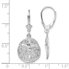 De-Ani Sterling Silver Rhodium-Plated Sand Dollar Starfish Leverback Earrings