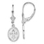 De-Ani Sterling Silver Rhodium-Plated Textured Fleur de Lis Leverback Dangle Earrings