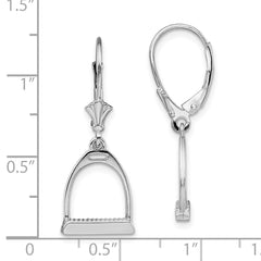 De-Ani Sterling Silver Rhodium-plated Polished 3D Small Stirrup Leverback Earrings