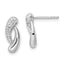Sterling Silver Rhodium-plated Polished CZ Post Earrings