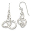 Sterling Silver Polished Knot Dangle Shephard Hook Earrings