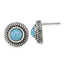 Simulated Turquoise Circle Stud Earrings in Sterling Silver, 7.5mm - Sophia Jewelers