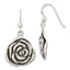Rose Dangle Earrings in Sterling Silver, Antiqued & Polished - Sophia Jewelers