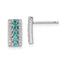 Sterling Silver Rhodium plated Aqua & White CZ Post Earrings
