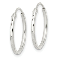 Sterling Silver Polished D/C Endless Hoop Earrings