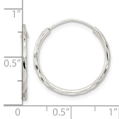 Sterling Silver Polished D/C Endless Hoop Earrings
