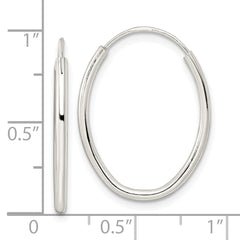 Sterling Silver Polished Endless Oval Hoop Earrings