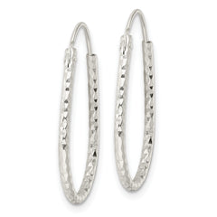 Sterling Silver Polished D/C Endless Hoop Earrings